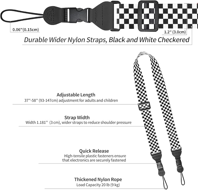 FIEIL Nylon iPad Strap, Adjustable Camera Neck Strap, Comfortable Shoulder Strap - Image 6