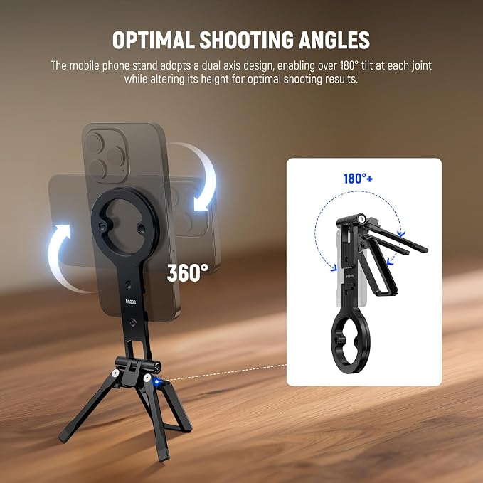 NEEWER Magnetic Phone Tripod Holder Stand, Metal Cell Phone Mount Grip - Image 3