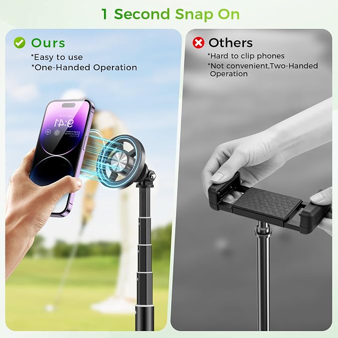 Ground Golf Selfie Stick to Record Swing, Magnetic Phone Spike Stake Mount - Image 3