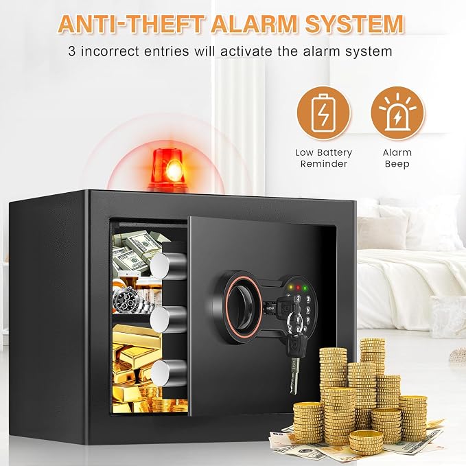 Small Safe for Home, 9.84"H Safe Box for College Dorm Room, Office & Home - Image 4