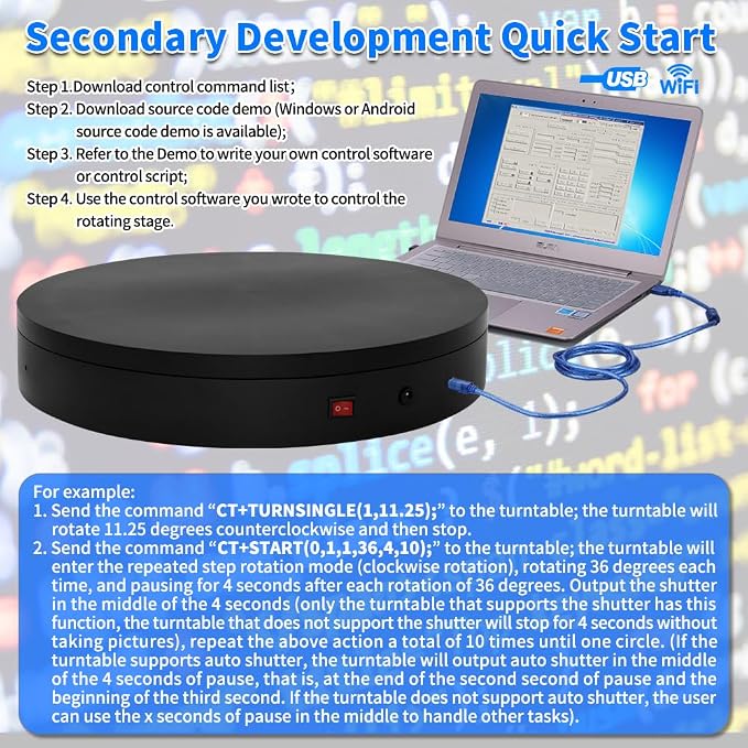 Programmable Large Motorized Electric Turntable Command-Controlled Rotating - Image 7