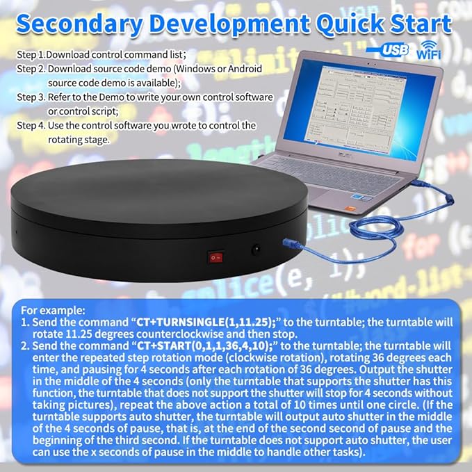 Programmable Large Motorized Electric Turntable Command-Controlled Rotating - Image 7