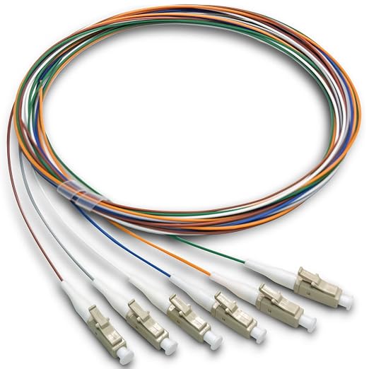 6 Strand Multimode OM3 50/125 LC-UPC Fiber Pigtail, 1.5 Meters LC-OM3 Fiber by Bangun