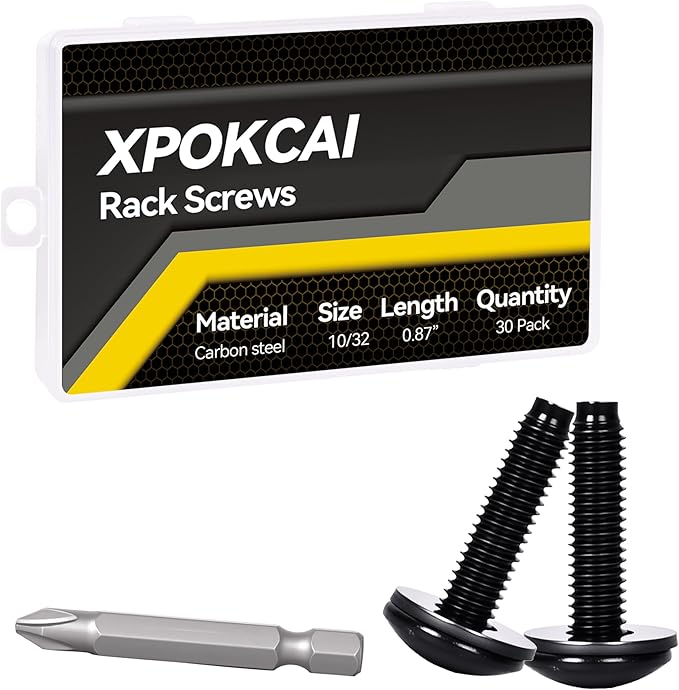 30-Pack Rack Screws 10/32 with Nylon Washers by Unknown