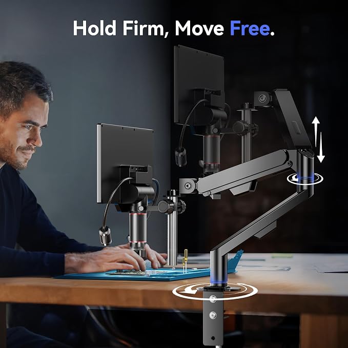 TOMLOV 3D Digital Microscope for Soldering: Magnetic Dual Lens Micro Scope - Image 7