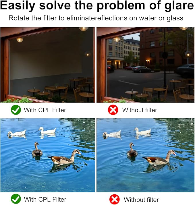 52mm Circular Polarizer Filter for iPhone and Android, CPL Lens Filter - Image 6