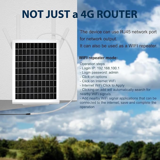 15W Solar Powered 4G LTE Modem Router, Outdoor Solar Powered WiFi Extender - Image 7