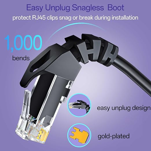 Cat 6 Ethernet Cable 5FT 10Pack, Cat6 Ethernet Patch Cable 10Gbps, High-Speed - Image 4