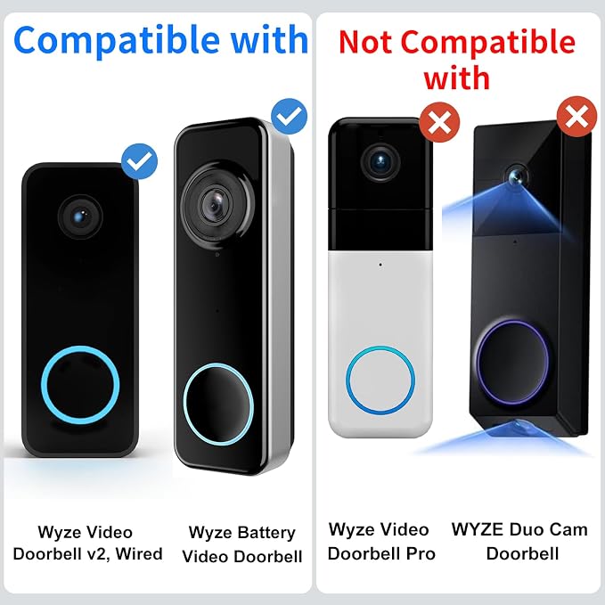 Doorbell Mount for Wyze Battery Video Doorbell and Video Doorbell v2, 35-145° - Image 2