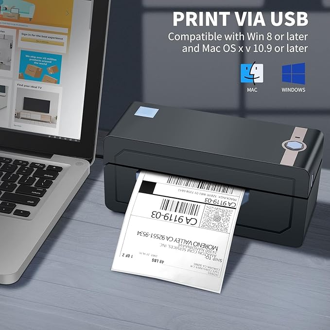 JADENS Bluetooth Thermal Shipping Label Printer – Wireless 4x6 Shipping Label - Image 3