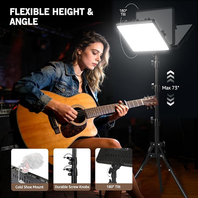 NiceVeedi 2-Pack 25W Photography Lighting, 2900-7000K Dimmable Ring Light - Image 5