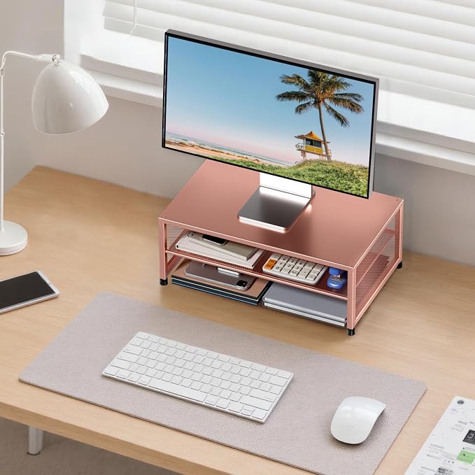 ECOLOVI 2-Tier Computer Monitor Stand Riser, Desk Organizer - Image 6
