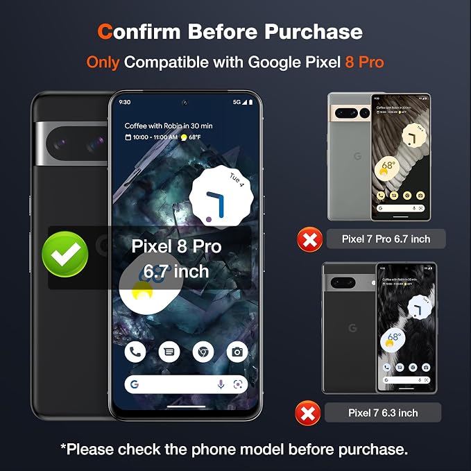 LK 2 Pack for Google Pixel 8 Pro Screen Protector + 2 Pack Camera Lens Protector - Image 2