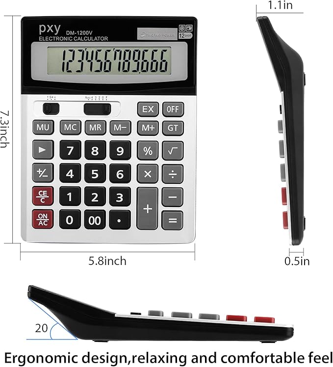Desk Calculator 12 Digit Extra Large LCD Display, Touch Comfortable - Image 2