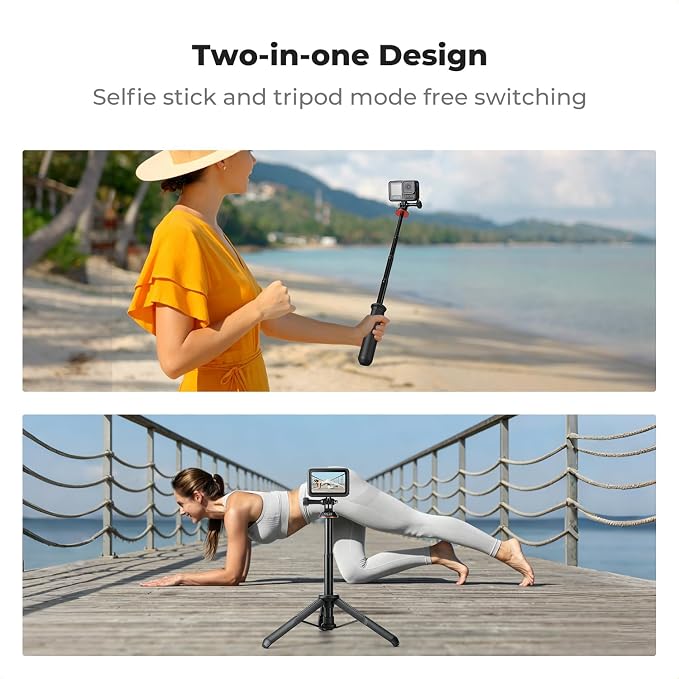 K&F CONCEPT 58.5cm/23" Selfie Stick Tripod, Portable Vlog Handle Grip Action - Image 6