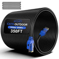 350FT Cat6 Outdoor Ethernet Cable, Heavy Duty Direct Burial, 24AWG CCA Patch by ECJTU-US