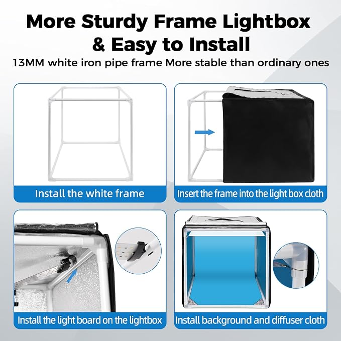 Photo Light Box, Portable 12/16/20/24/32 Inch Photo Studio LightBox, Shooting - Image 6