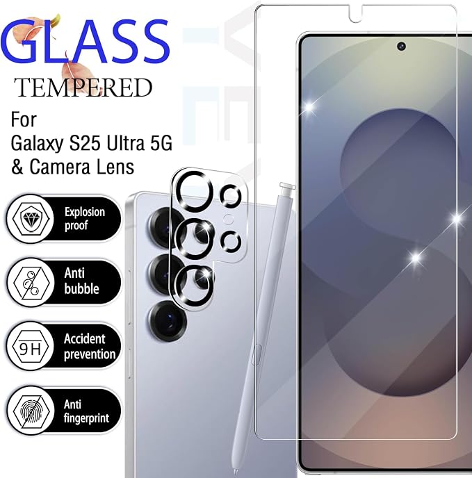 Screen Protector for Samsung Galaxy S25 Ultra, Tempered Glass for Galaxy S25 - Image 2