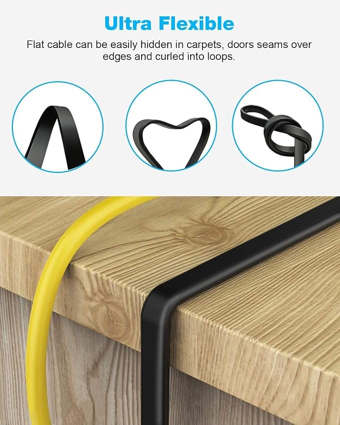 DDMALL CAT 8 Ethernet Cable, 40ft High Speed 40Gbps 2000MHz Shielded Flat CAT8 - Image 5