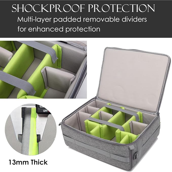 Camera Insert Bag, Shockproof &Pressure-proof Dual Opening Padded Camera Lens - Image 7
