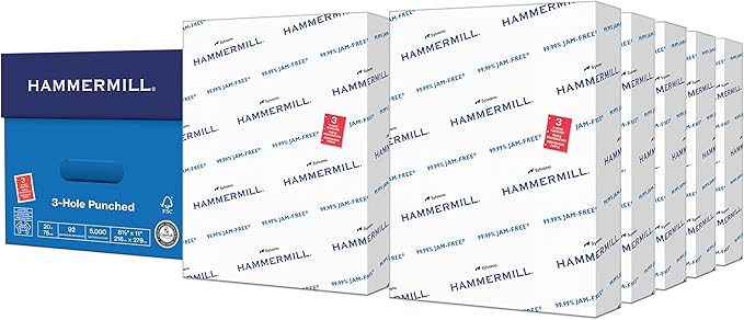 Hammermill Printer Paper, 20 lb Copy Paper, 3 Hole by Hammermill