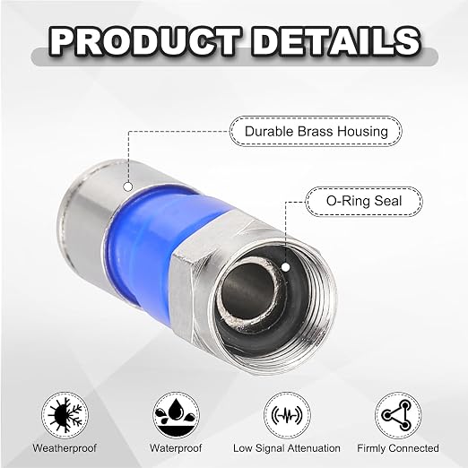 MECCANIXITY 20 Pcs F Type Coaxial Cable Compression Connectors, 75 Ohm Copper - Image 4