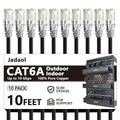 Jadaol Cat6a Ethernet Cable 10 ft 10 Pack, Slim 10G 550MHz 28AWG Patch Cable by Jadaol