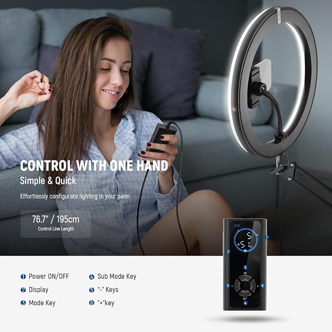 NEEWER 12" 24W High Power LED Ring Light Compatible - Image 8