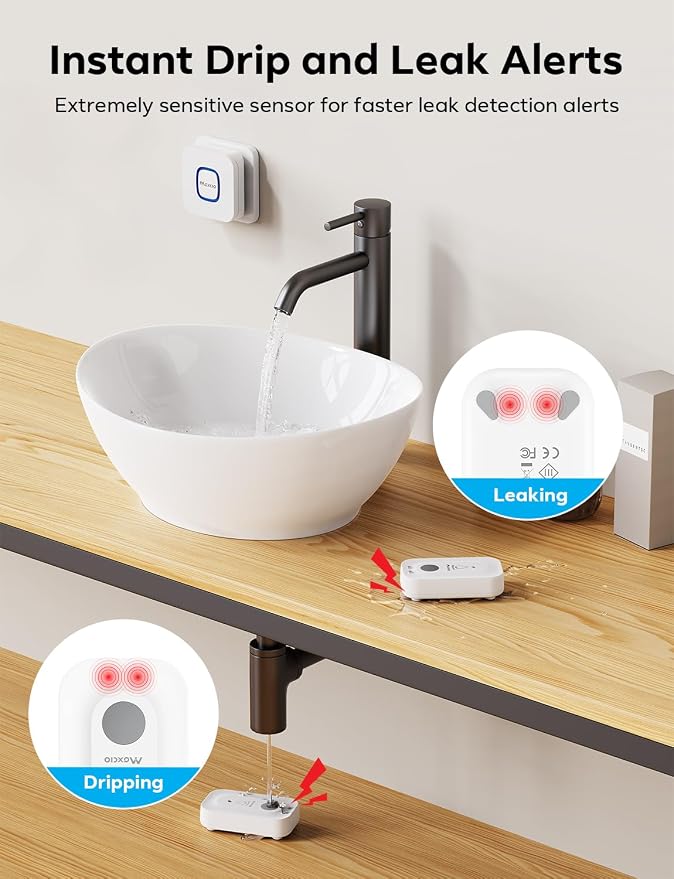 MAXCIO Wi-Fi Water Leak Detector 4 Pack, Smart Water Wireless Sensor - Image 5
