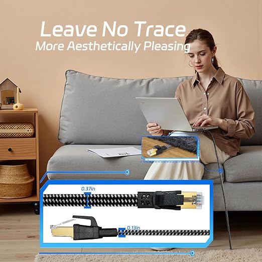 Cat 8 Ethernet Cable 6 FT, High-Speed Braided Internet Cable Network Cord - Image 6