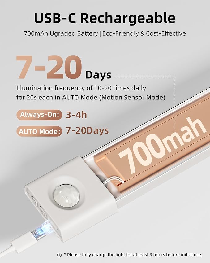 EZVALO 7.8" Rechargeable Motion Sensor Light Indoor, Wireless Closet Lights - Image 5