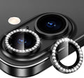 for iPhone 16/16 Plus Camera Lens Protector Bling Individual Metal Diamond Ring by Xfilm