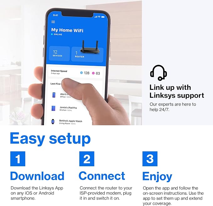 Linksys Mesh Wifi 6 Router, 700 Sq. ft Coverage, 25+ Devices, Speeds up to - Image 5