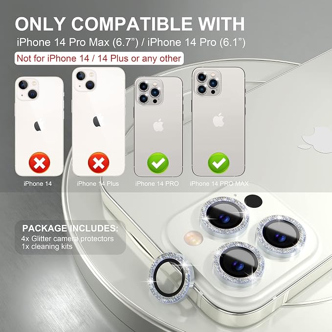 Choiche Compatible for iPhone 14 Pro/iPhone 14 Pro Max Camera Lens Protector - Image 2