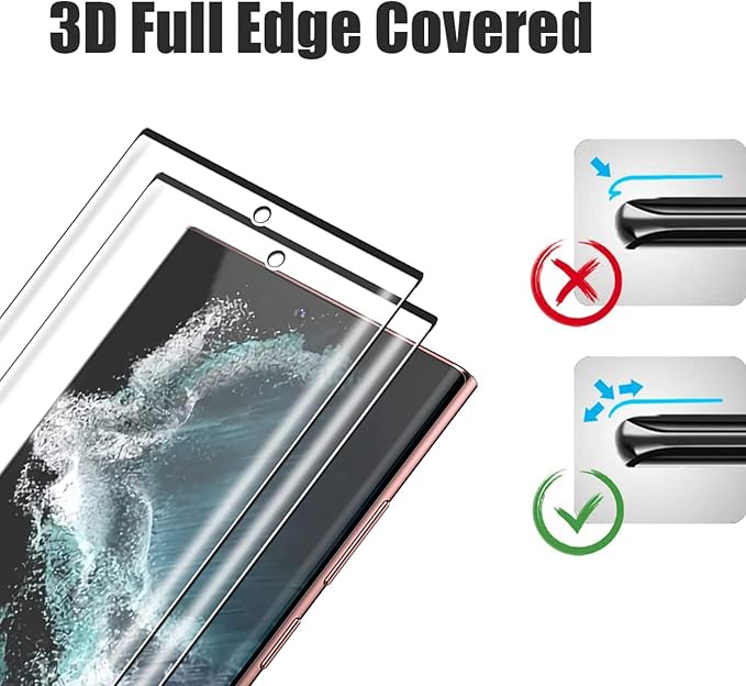 XDesign [2+2 Pack Galaxy S22 Ultra Screen Protector, 9H Tempered Glass Scratch - Image 6