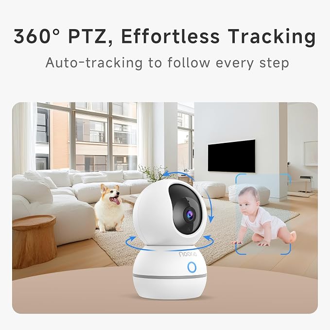 Noorio Security Camera Indoor, 4MP UHD Pet/Dog Camera 360-Degree - Image 6