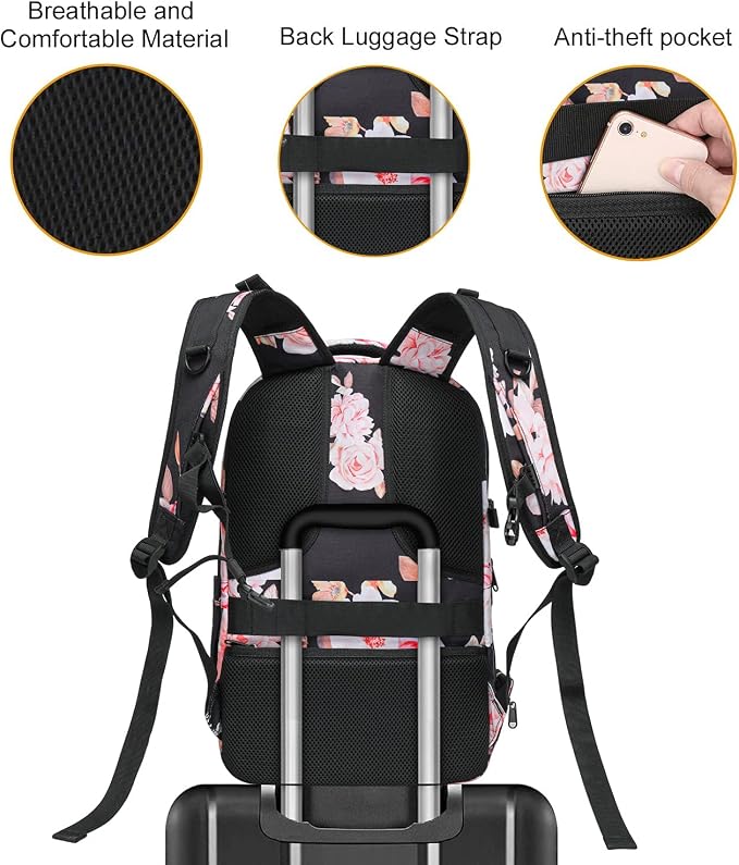 MOSISO Camera Backpack, DSLR/SLR/Mirrorless Photography Camera Bag Peony - Image 4