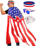 250 Year Wearable American Flag Cape Costume Set 250th Anniversary Merchandise by YUSPENYE