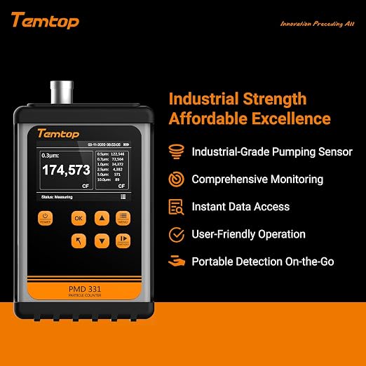 Temtop PMD331 Professional Particle Counter, 7-Channel Handheld Laser Dust - Image 2