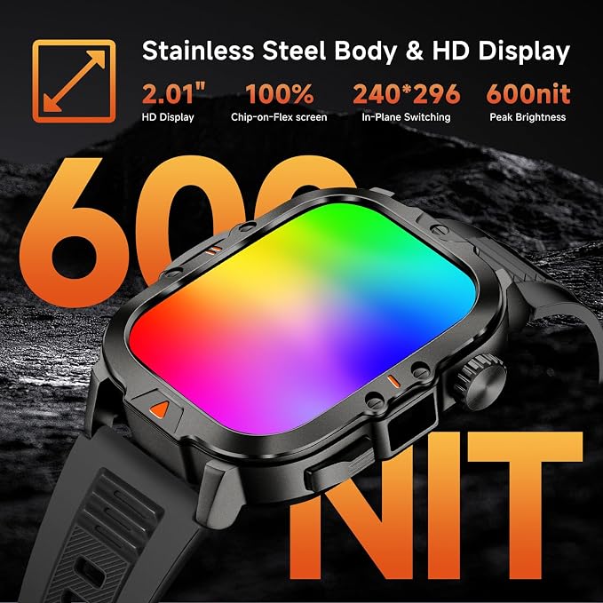 Smart Watch for Men Military Answer/Make Call 2.01″ Display 170+ Sports Modes - Image 7