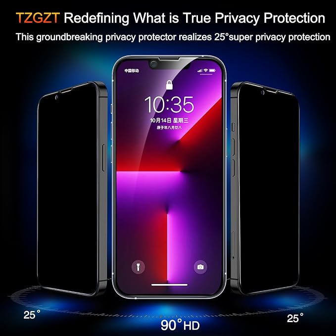 TZGZT 3 Pack Privacy Screen Protectors - Image 3