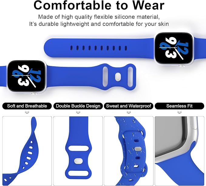 Sport Band Compatible with Apple Watch 38mm 40mm 41mm 42mm 44mm 45mm 46mm 49mm - Image 3