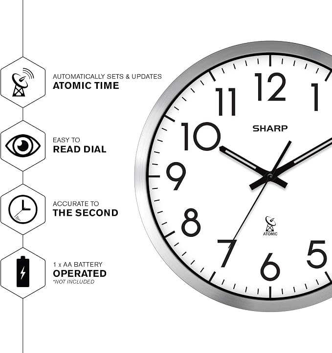 Sharp Atomic Analog Wall Clock - Image 3