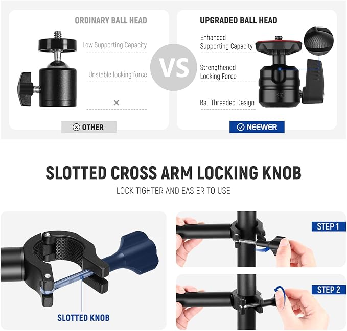 NEEWER TL253A+DS001 Table Camera Tripod - Image 9