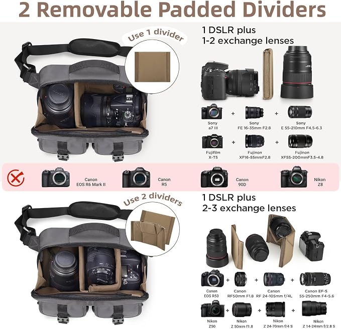 TAAOKA Camera Sling Bag, DSLR Camera Bag - Image 2