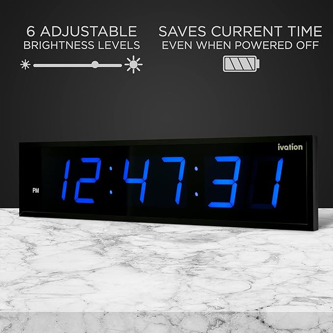 Ivation Huge Oversized 72" Large Digital LED Clock | Big Digital Clock - Image 4