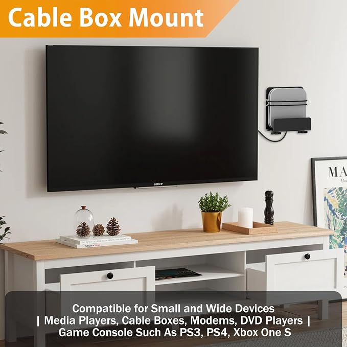 Cable Box Mount, Modem Mount, Adjustable Cable Box Wall Mount Bracket - Image 6