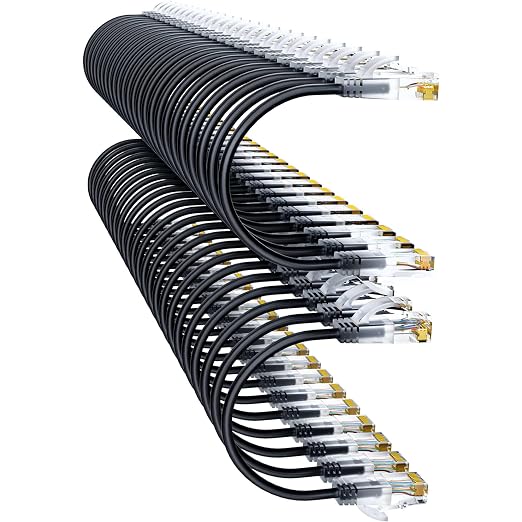 Cat6a Patch Cables 1ft Slim, Cat6 Ethernet Patch Cable Pure Copper, Flexible by 10Gsupxsel
