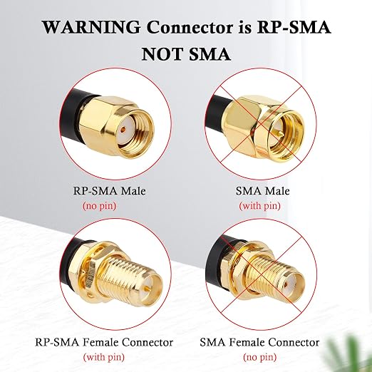 RP-SMA Male to RP-SMA Female Bulkhead Cable 25FT, RG58 Coaxial Cable - Image 3