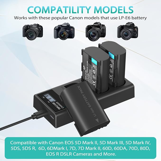LP LP-E6 LPE6N Battery Charger Pack - Image 2